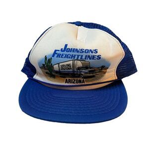 Vintage Trucking Trucker Hat Blue Rope Snapback Cap Johnson’s Freightlines